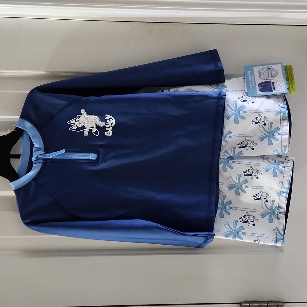 Bluey swimsuits with rash guard